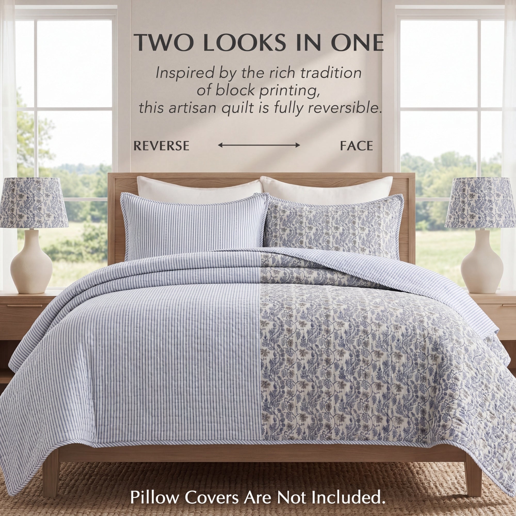 Baby Blue Eyes Quilt Ridhi Block Print