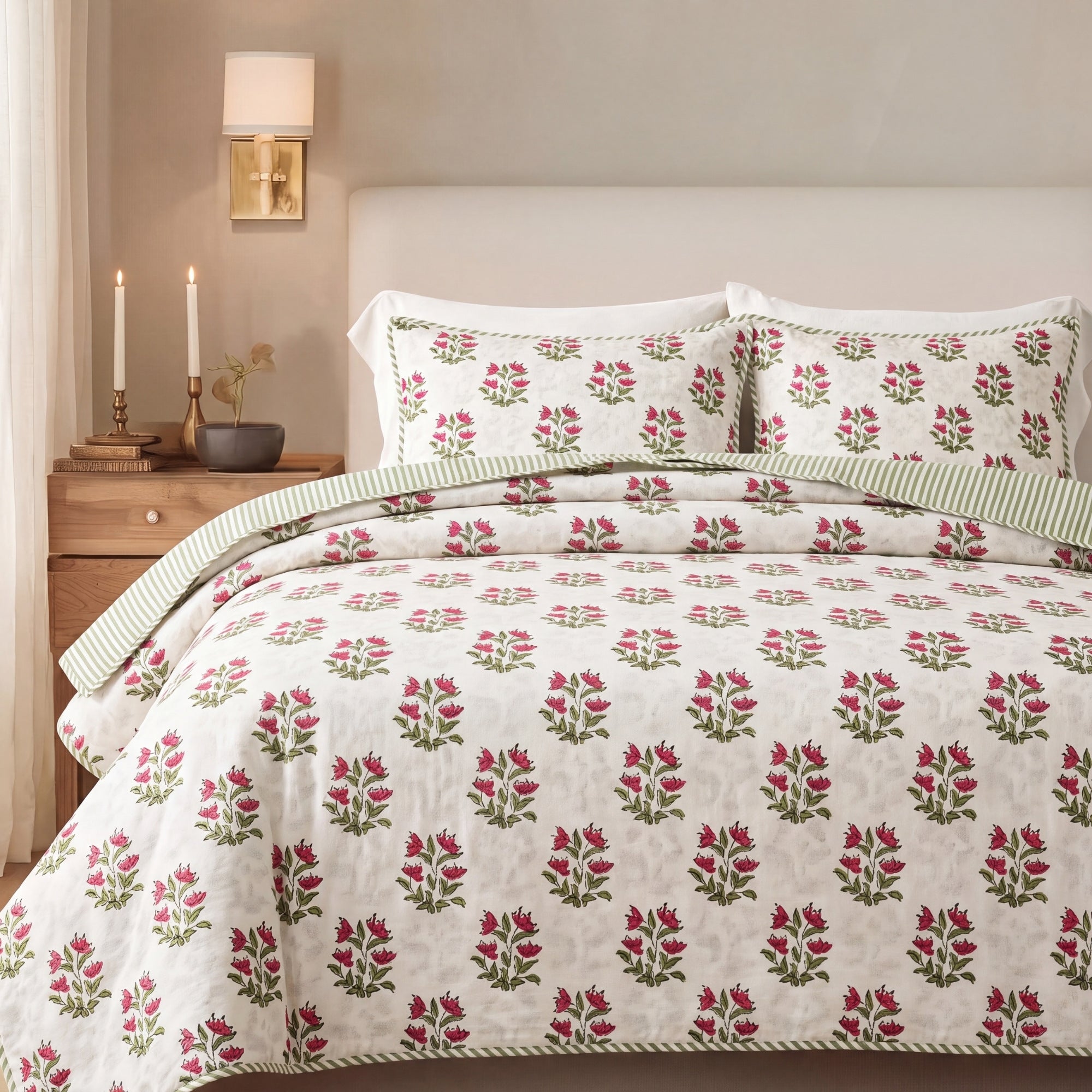 Marmalade Red Quilt Ridhi Block Print