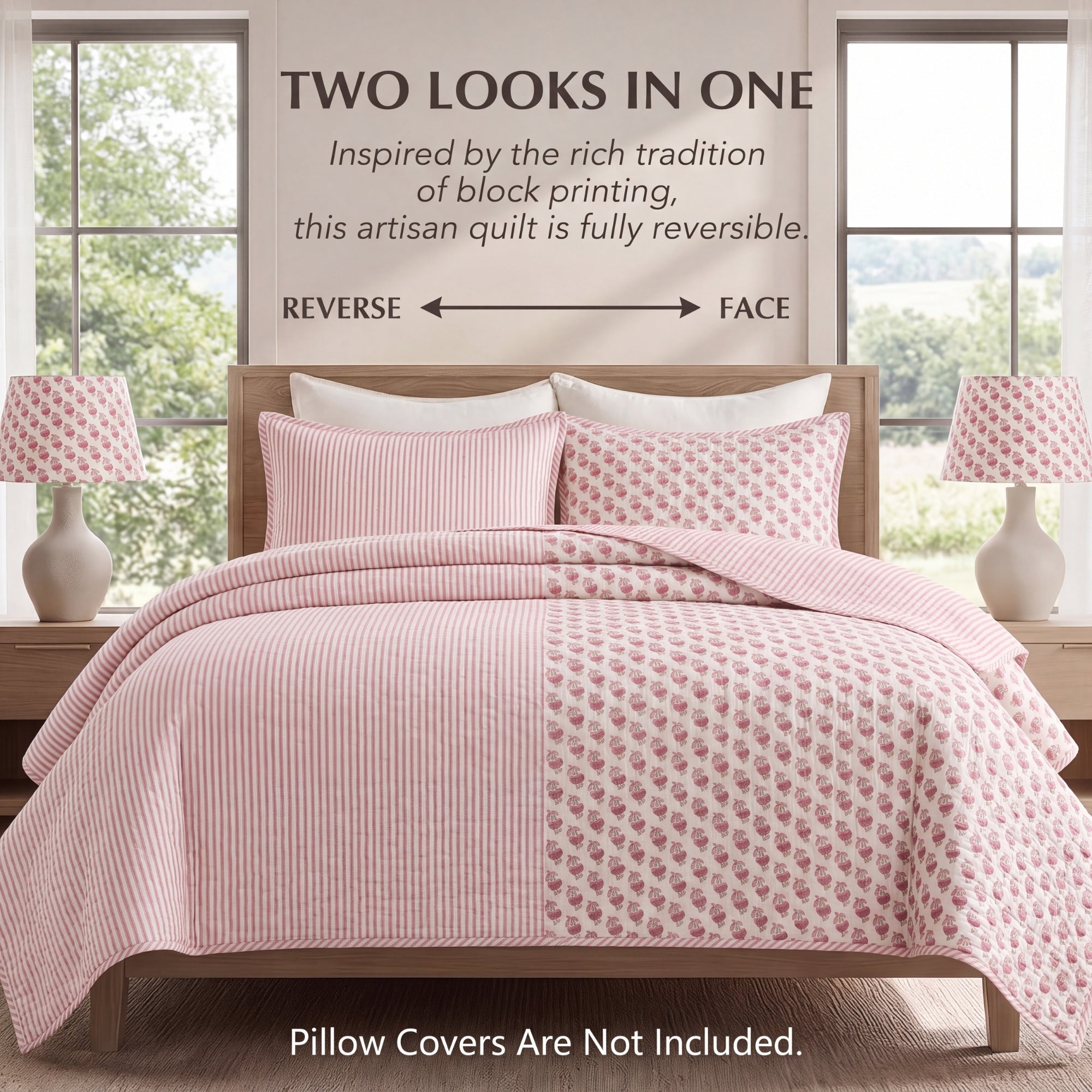 Pink Rosewood Quilt Ridhi Block Print