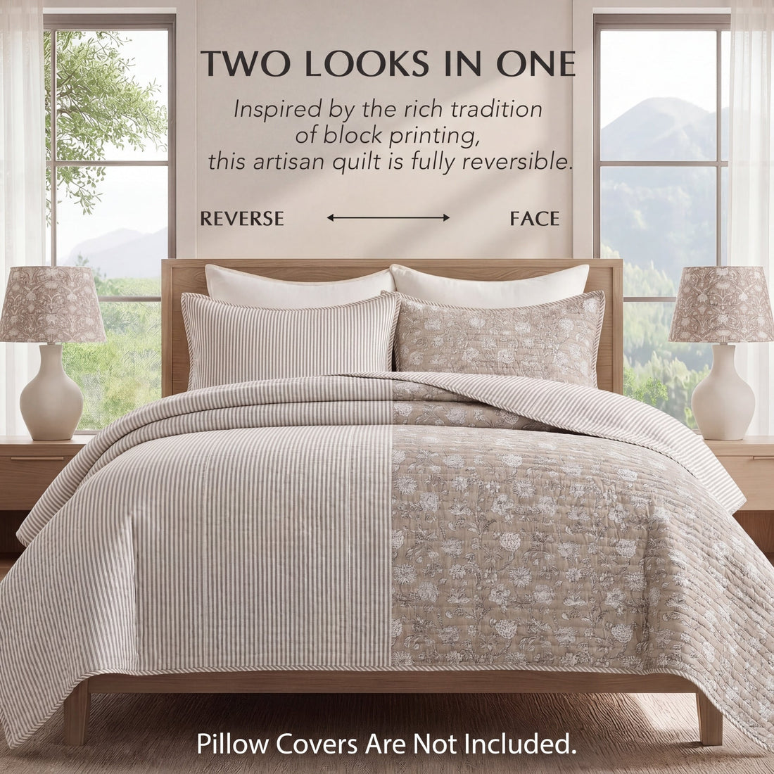 Taupe Quilt Ridhi Block Print