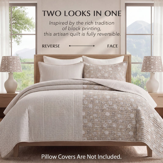Taupe Quilt Ridhi Block Print