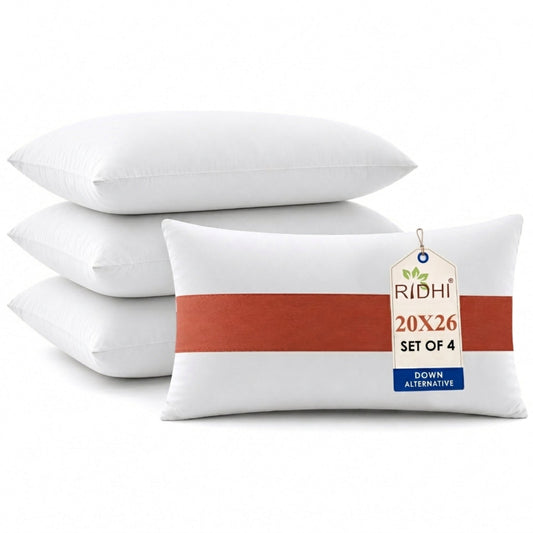 White Bed Pillow Insert Ridhi Block Print