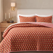 Chocolate Cosmos Red Quilt