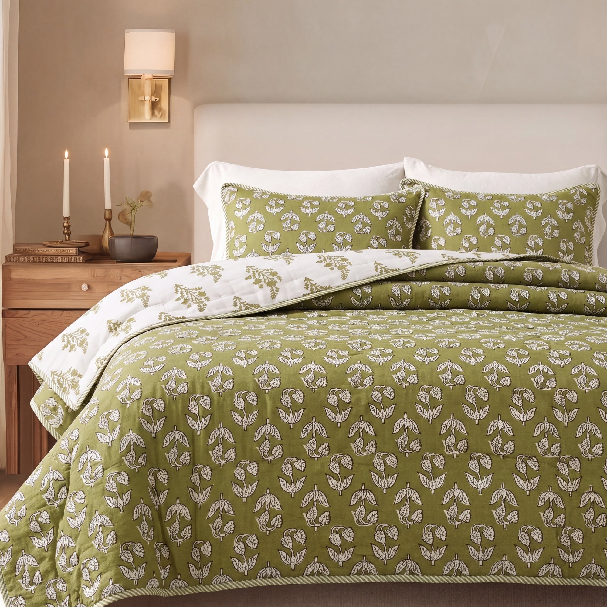 Wild Olive Quilt Ridhi Block Print