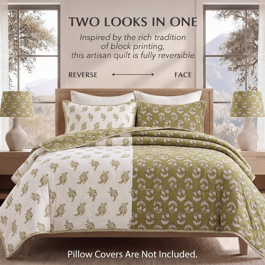 Wild Olive Quilt Ridhi Block Print