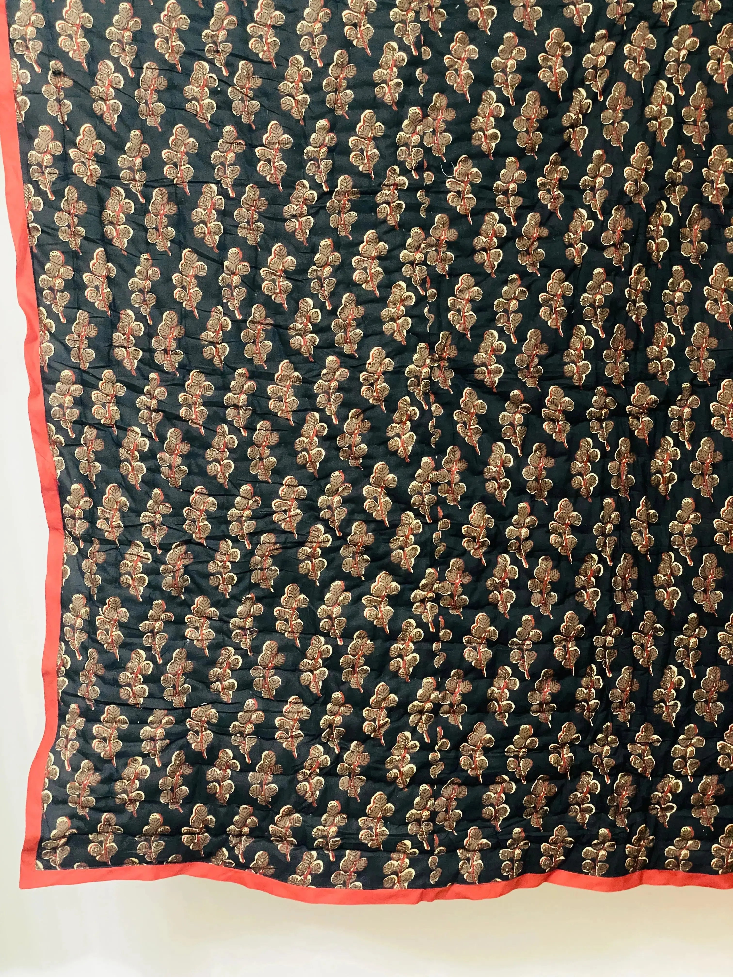 Midnight Black Quilt Ridhi Block Print
