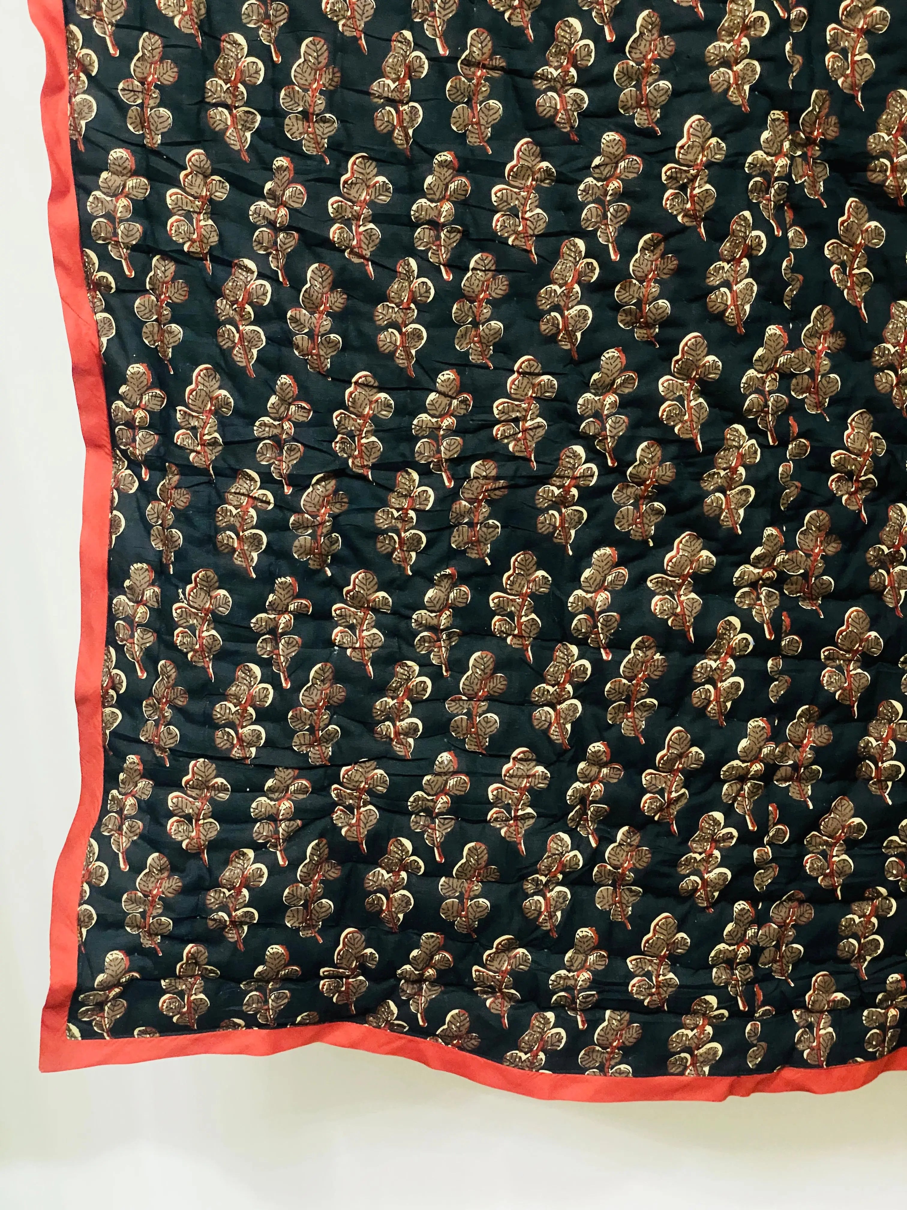 Midnight Black Quilt Ridhi Block Print