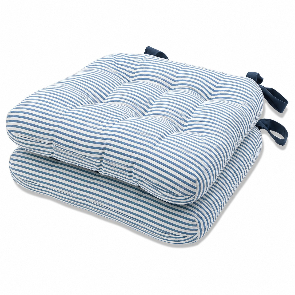 Blue Striped Chair Cushions Ridhi Block Print