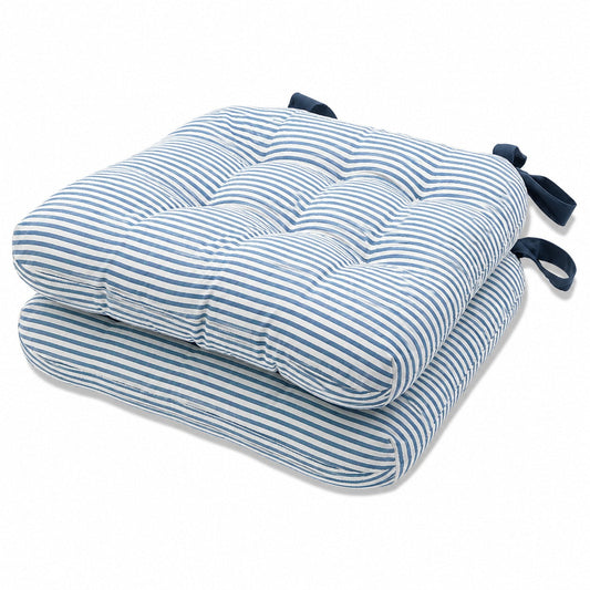 Blue Striped Chair Cushions Ridhi Block Print