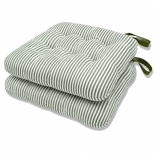 Green Striped Chair Cushions Ridhi Block Print