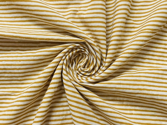 Saffron Yellow Stripe Embroidery Napkins Ridhi Block Print