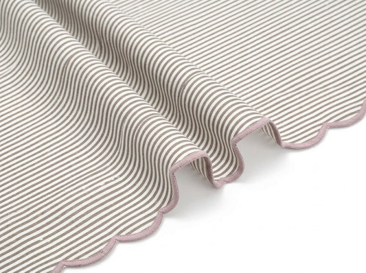Oatmeal Brown Stripe Embroidery Napkins Ridhi Block Print