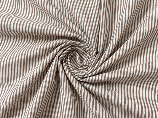 Oatmeal Brown Stripe Embroidery Napkins Ridhi Block Print