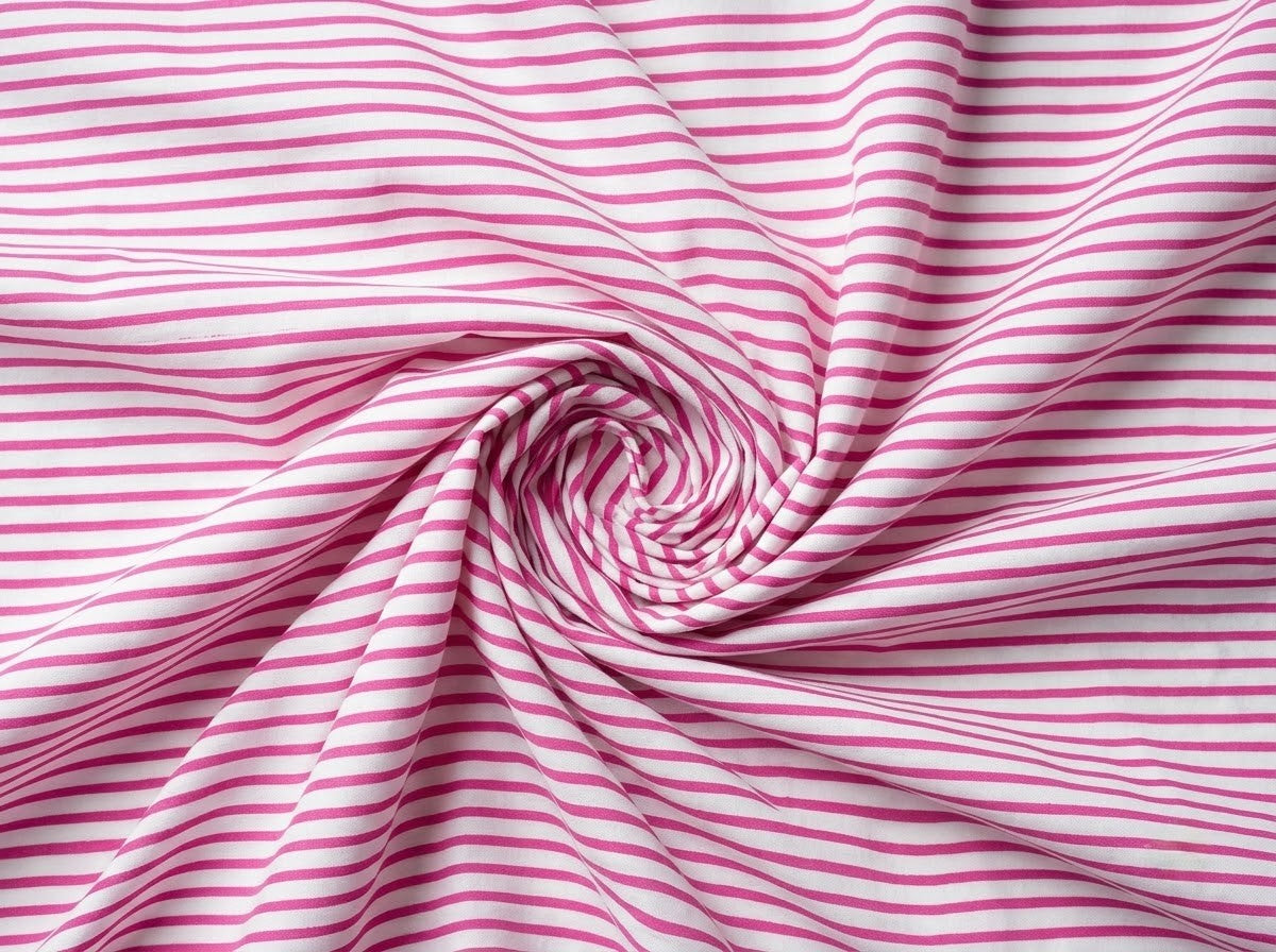Taffy Pink Stripe Embroidery Napkins Ridhi Block Print