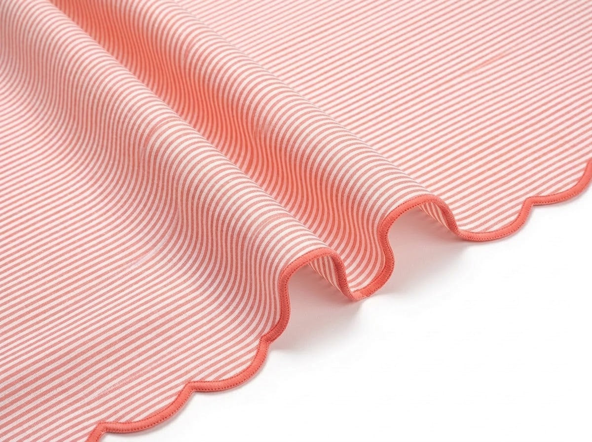 Blush Pink Stripe Embroidery Napkins Ridhi Block Print