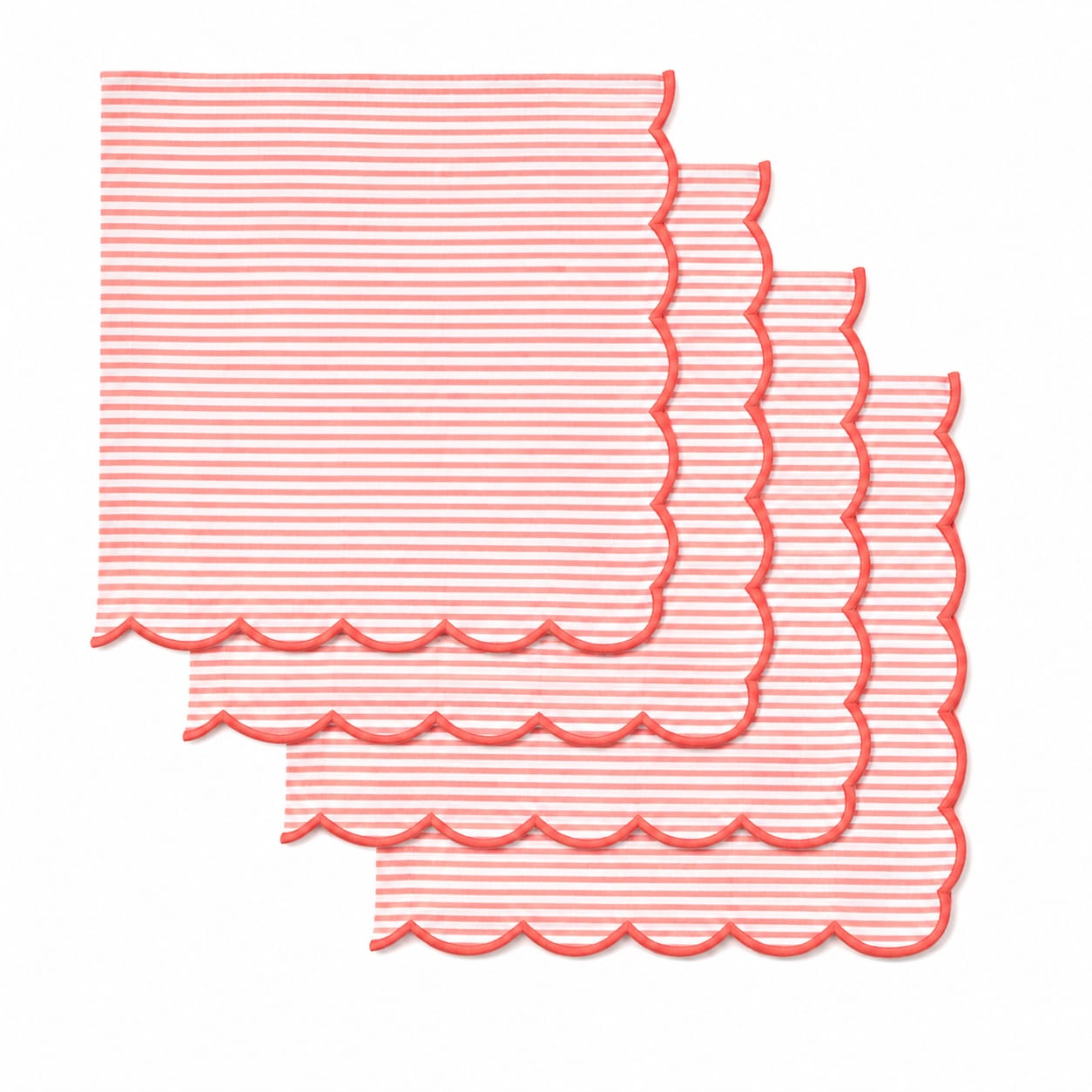Blush Pink Stripe Embroidery Napkins Ridhi Block Print