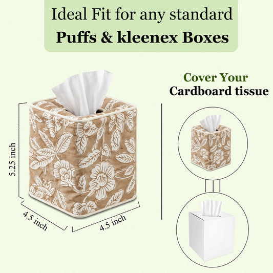 Oak Brown Tissue Box Cover Ridhi Block Print