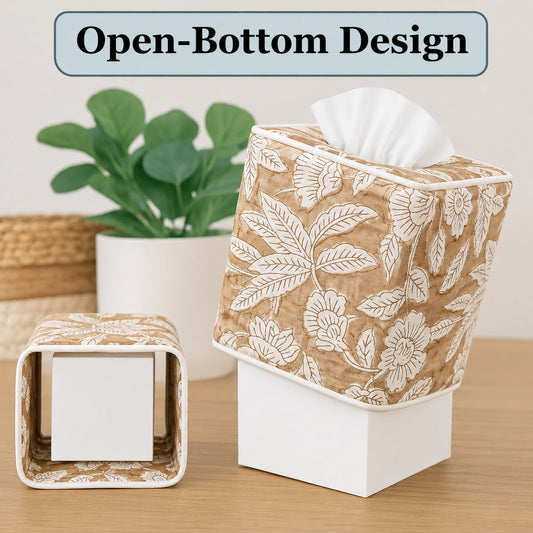 Oak Brown Tissue Box Cover Ridhi Block Print