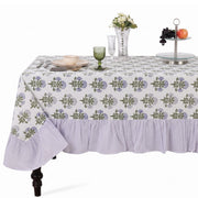 Ruffle Rectangle & Square Tablecloth - Mughal Buta Blue