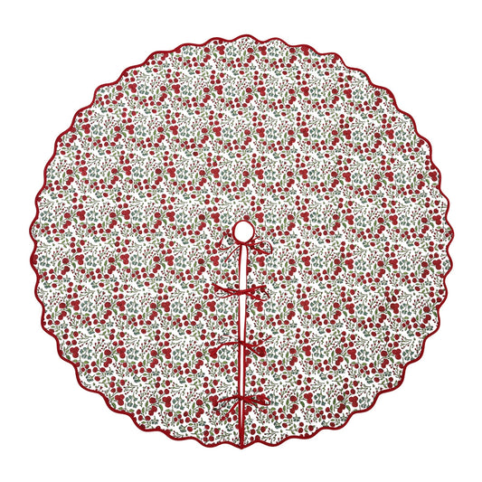 Garnet Red Tree Skirt Ridhi Block Print
