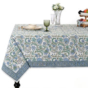 Columbia Blue Square & Rectangle Tablecloth