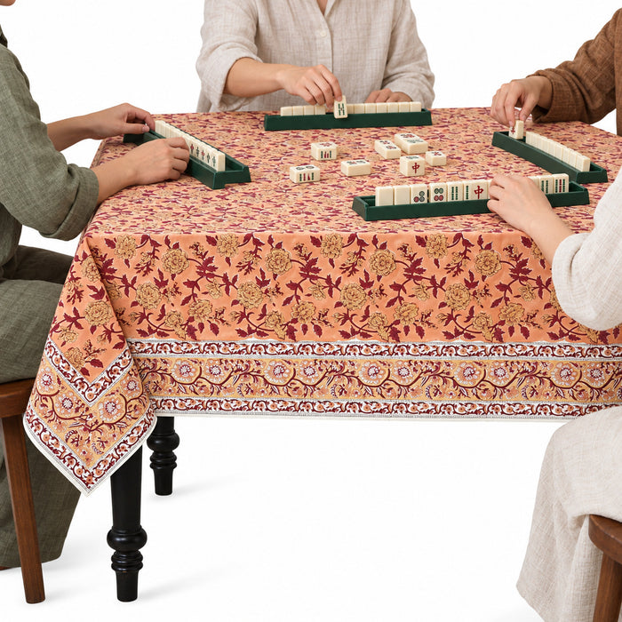 Apricot Rosette Vine Square & Rectangle Tablecloth