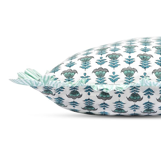 Floral patterned pet bed on a white background