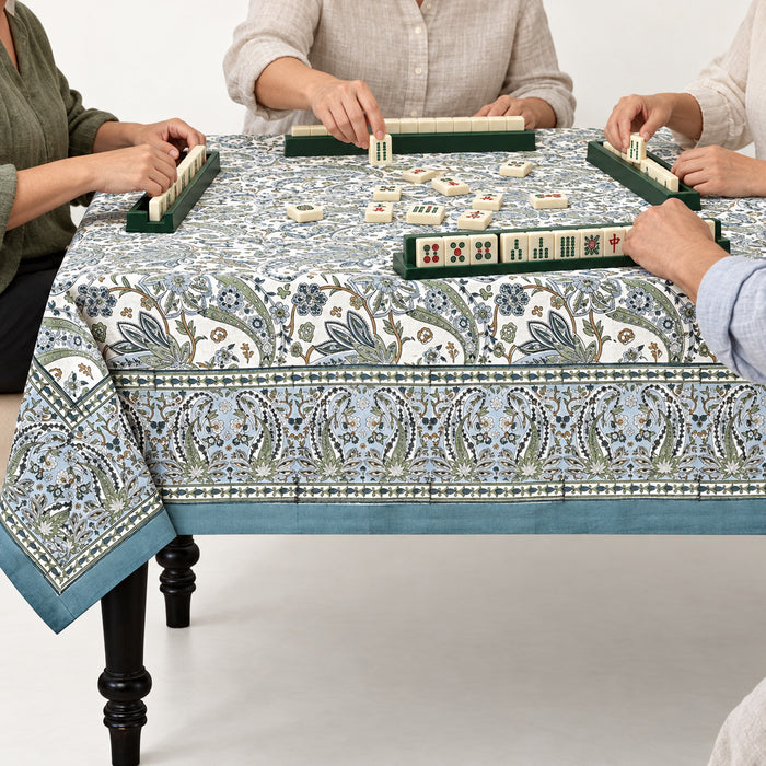 Asparagus Blue Paisley Square & Rectangle Tablecloth