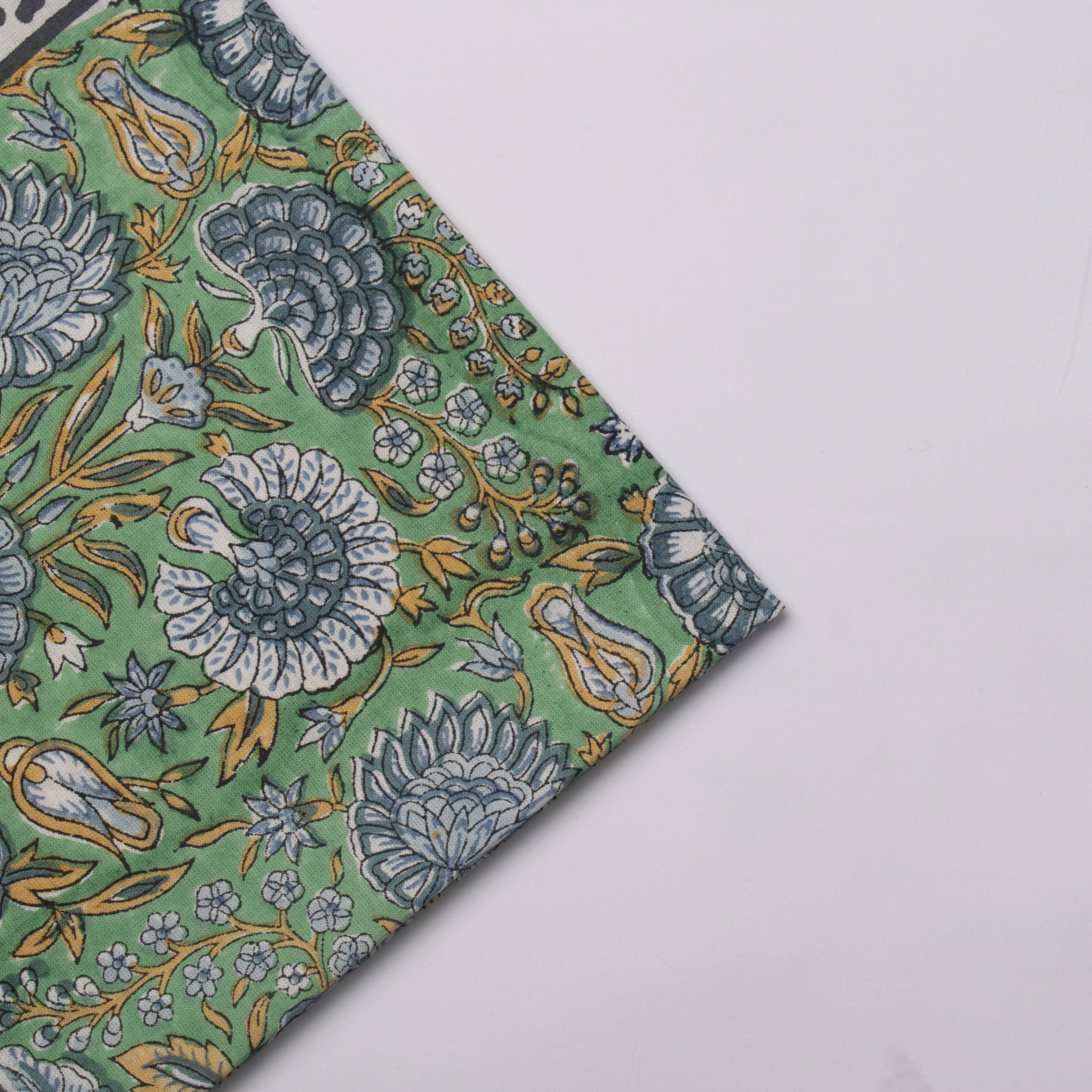 Floral patterned fabric on a white background