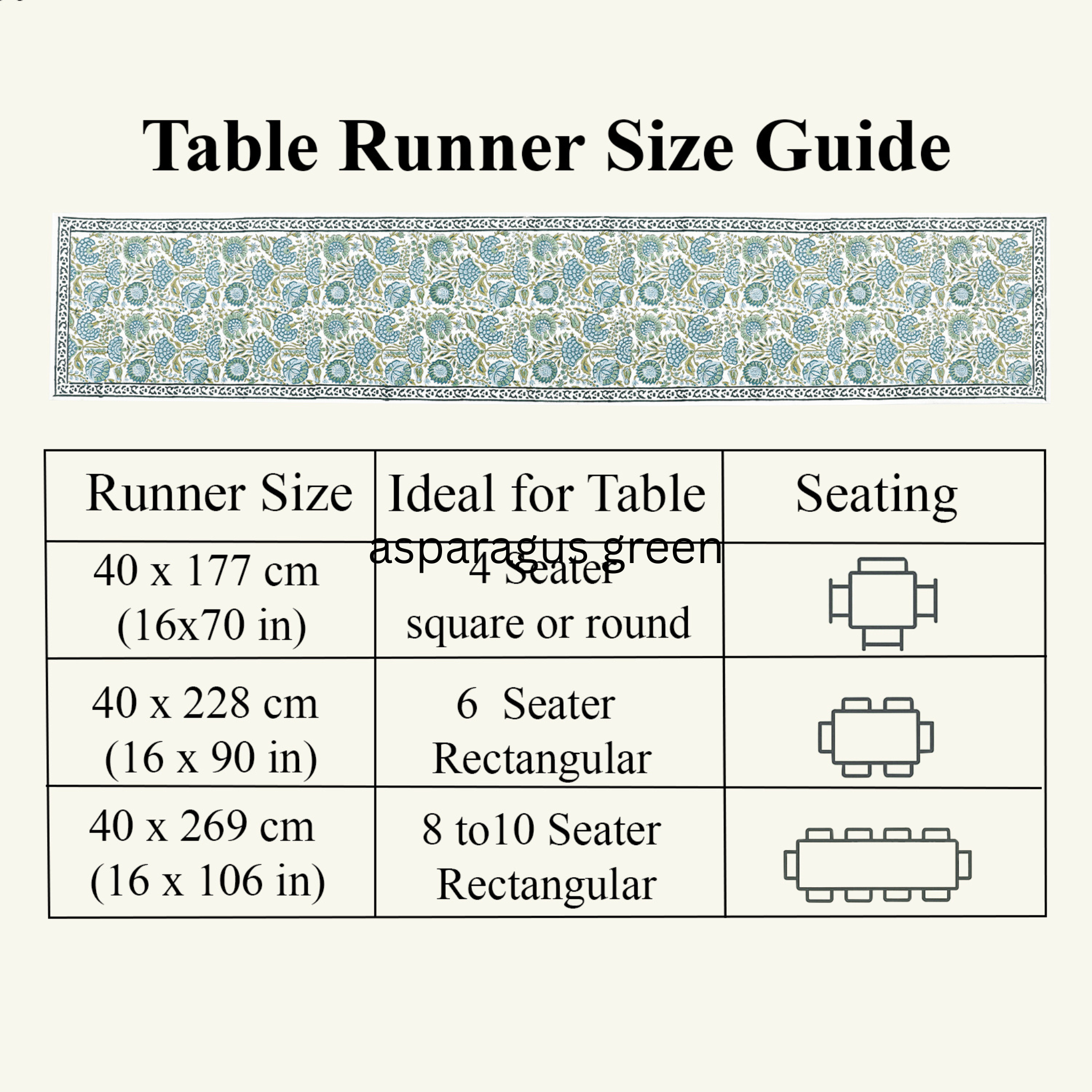 Asparagus Green Table Runner