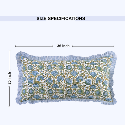 Pillow cover dimensions graphic: 36 inches by 20 inches.