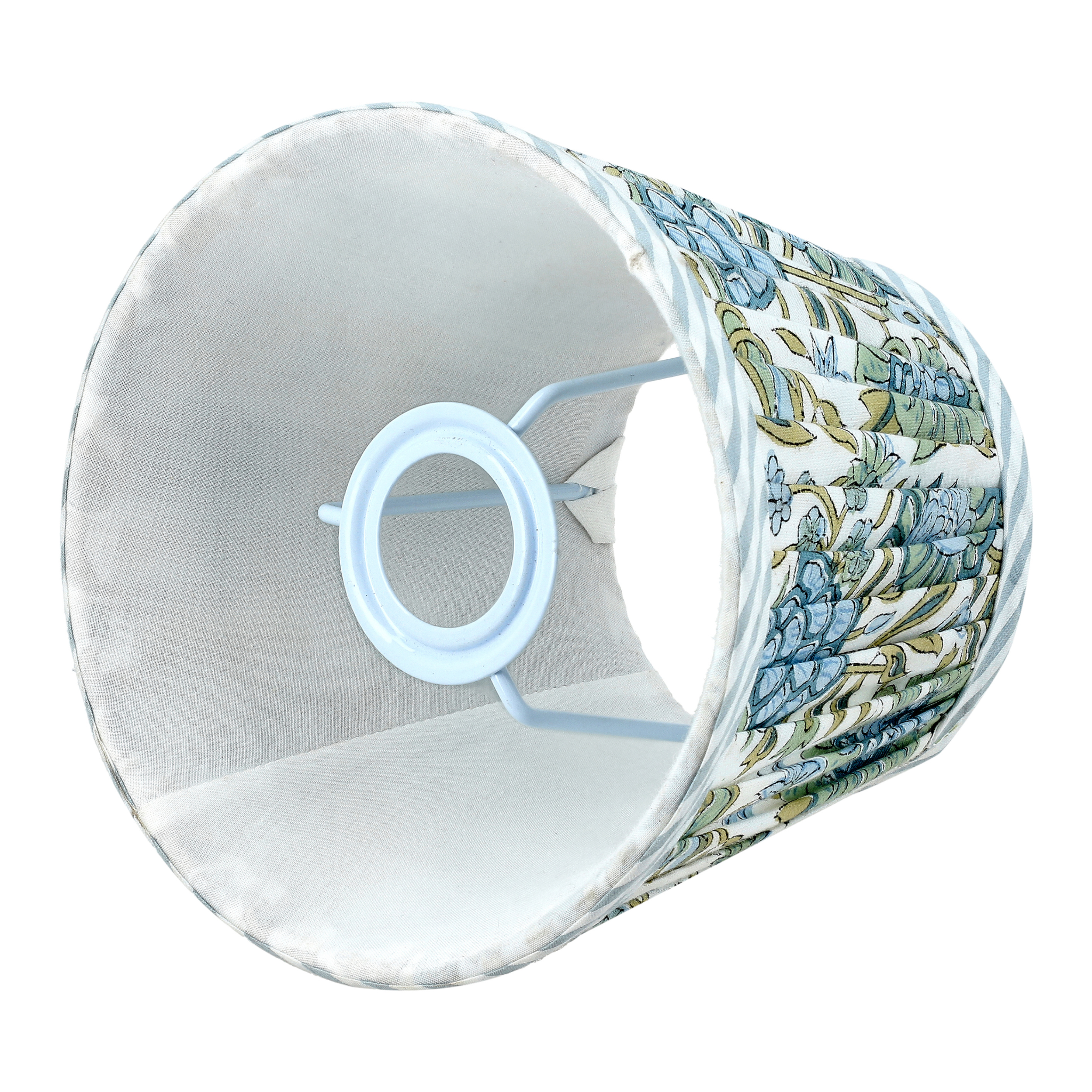 Lampshade with floral pattern on a white background