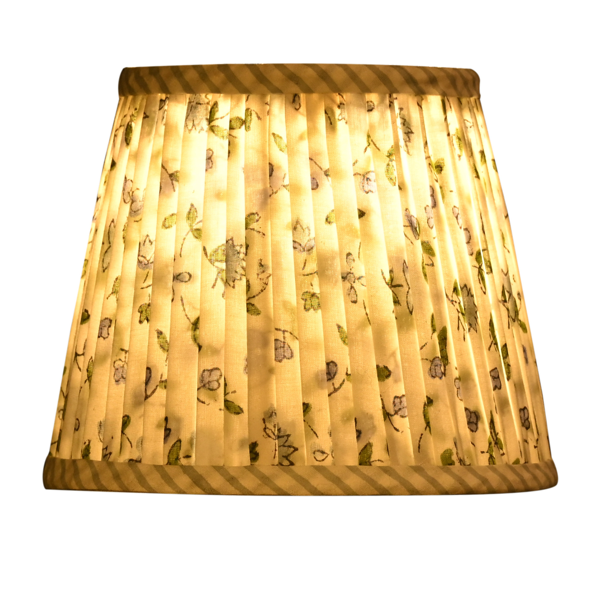 Floral patterned lampshade on a white background