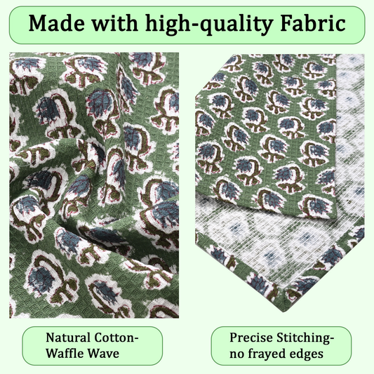 High-quality dish cloths with waffle wave pattern and precise stitching.