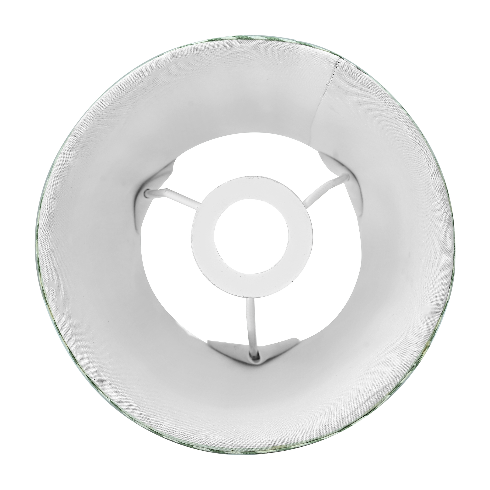 Clear plastic ring with a central hole on a white background