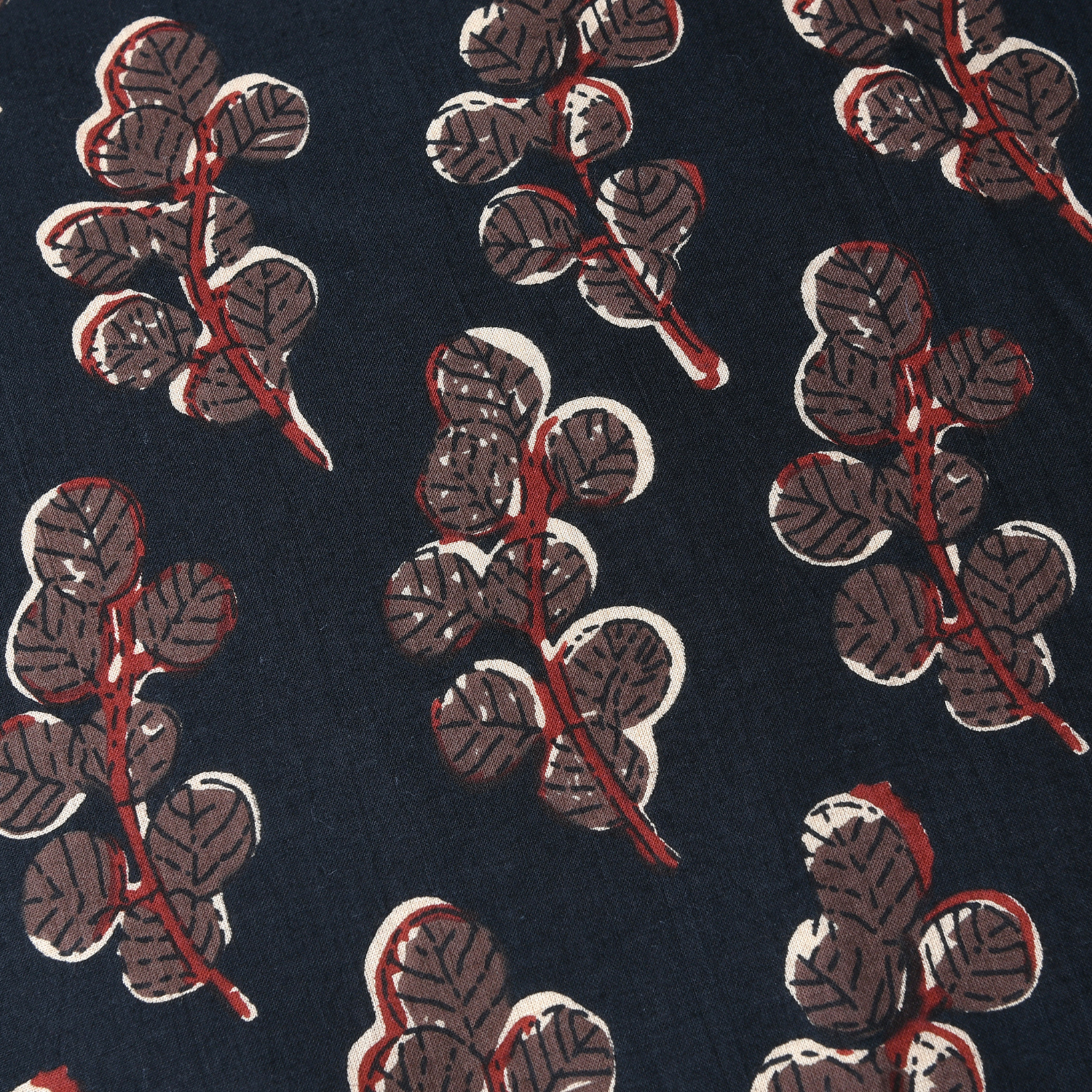 Pattern of leaves and branches on a dark background