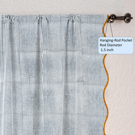 Curtain with a hanging rod pocket on a neutral background