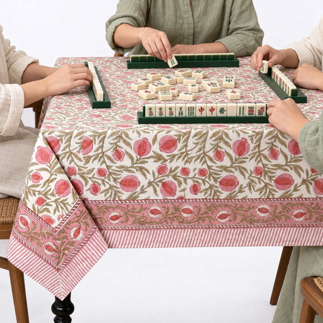 Blush Pink Pomegranate Square & Rectangle Tablecloth