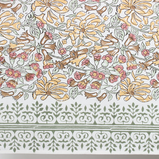 Decorative floral pattern with a border on a white background