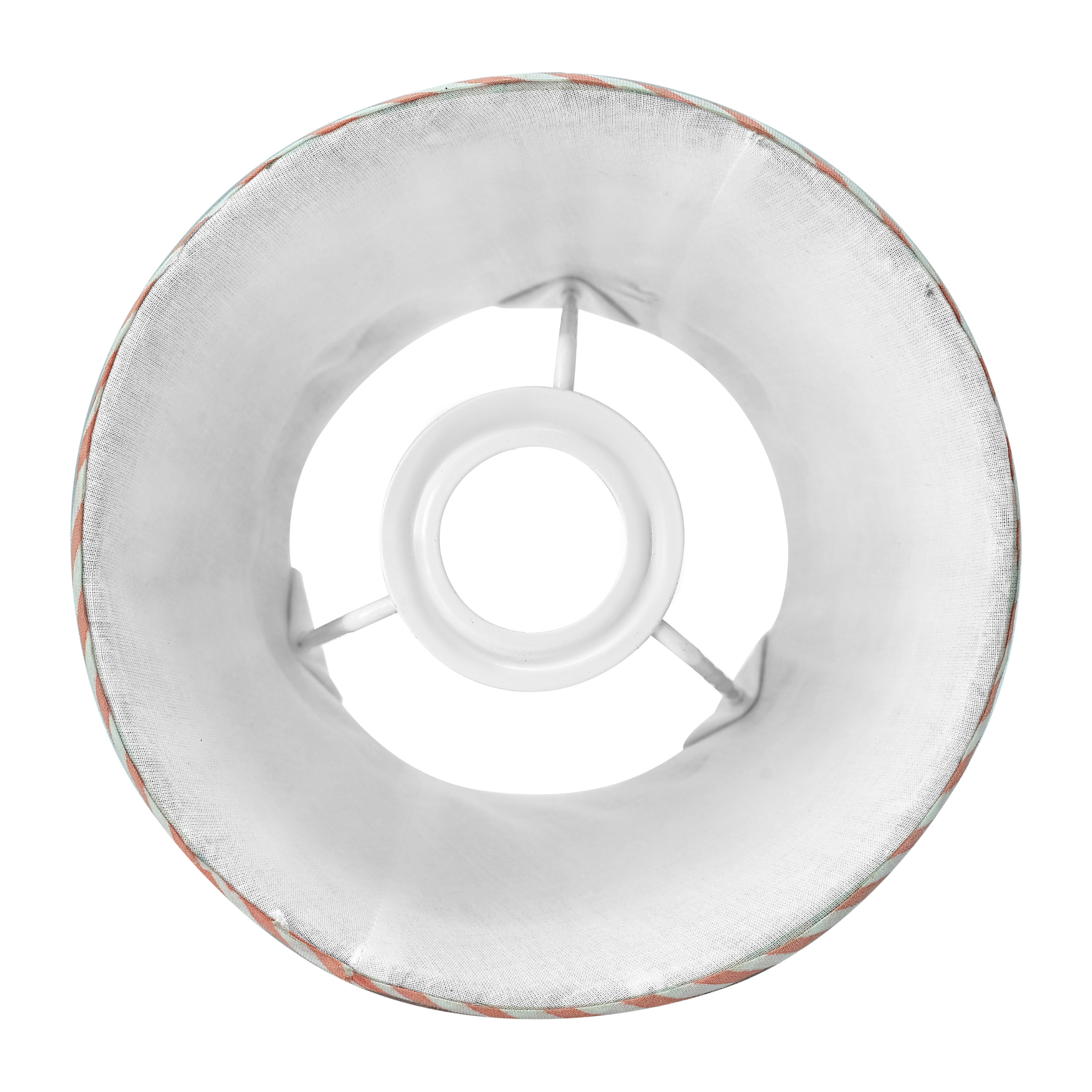 Round metal ring with a central hole on a white background