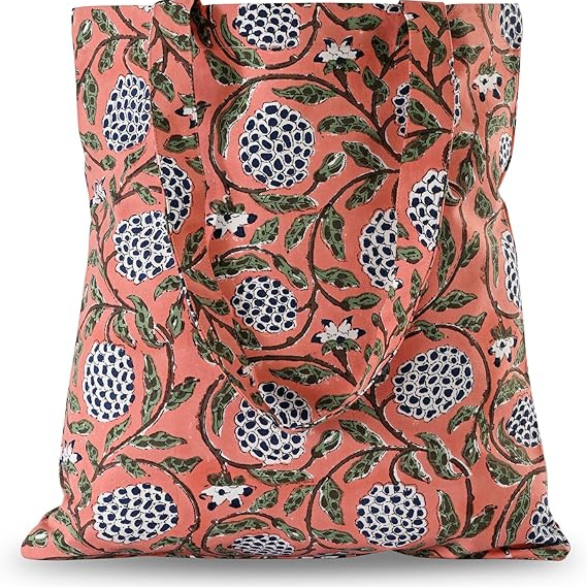 Floral patterned bag on a white background