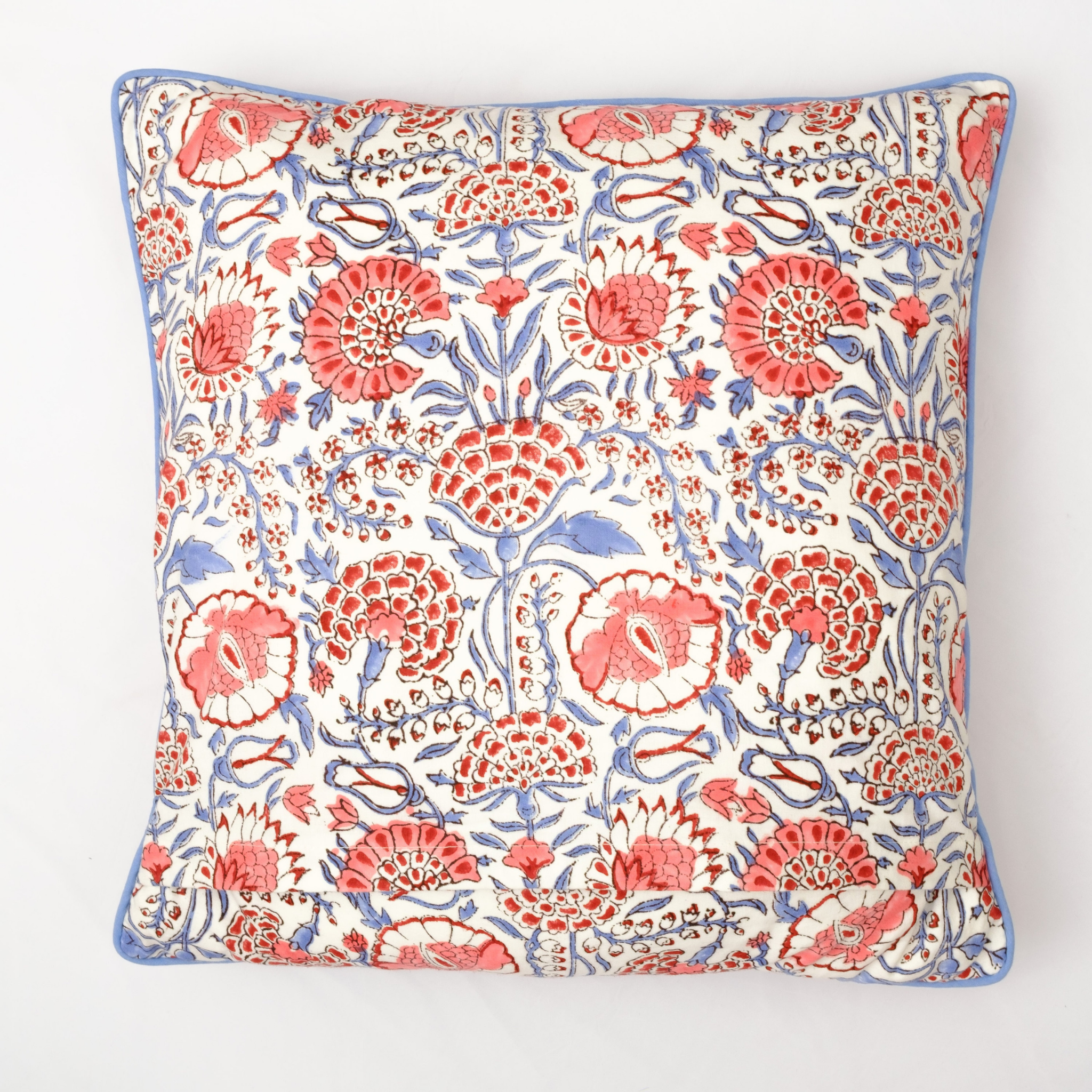 Decorative pillow with floral pattern on a white background