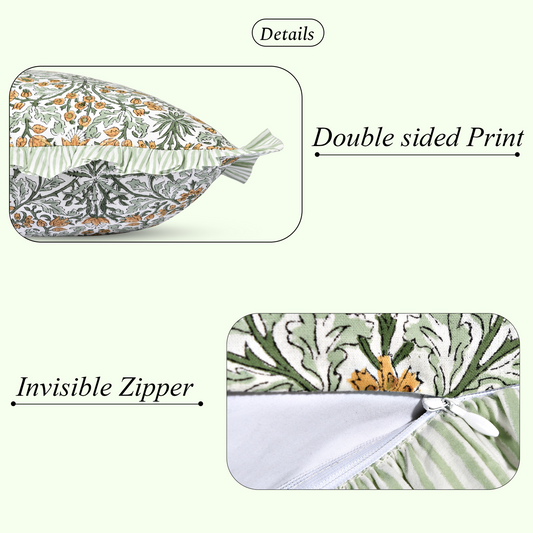 Product with double-sided print and invisible zipper on a white background