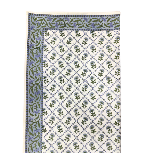 Decorative rug with floral pattern on a white background