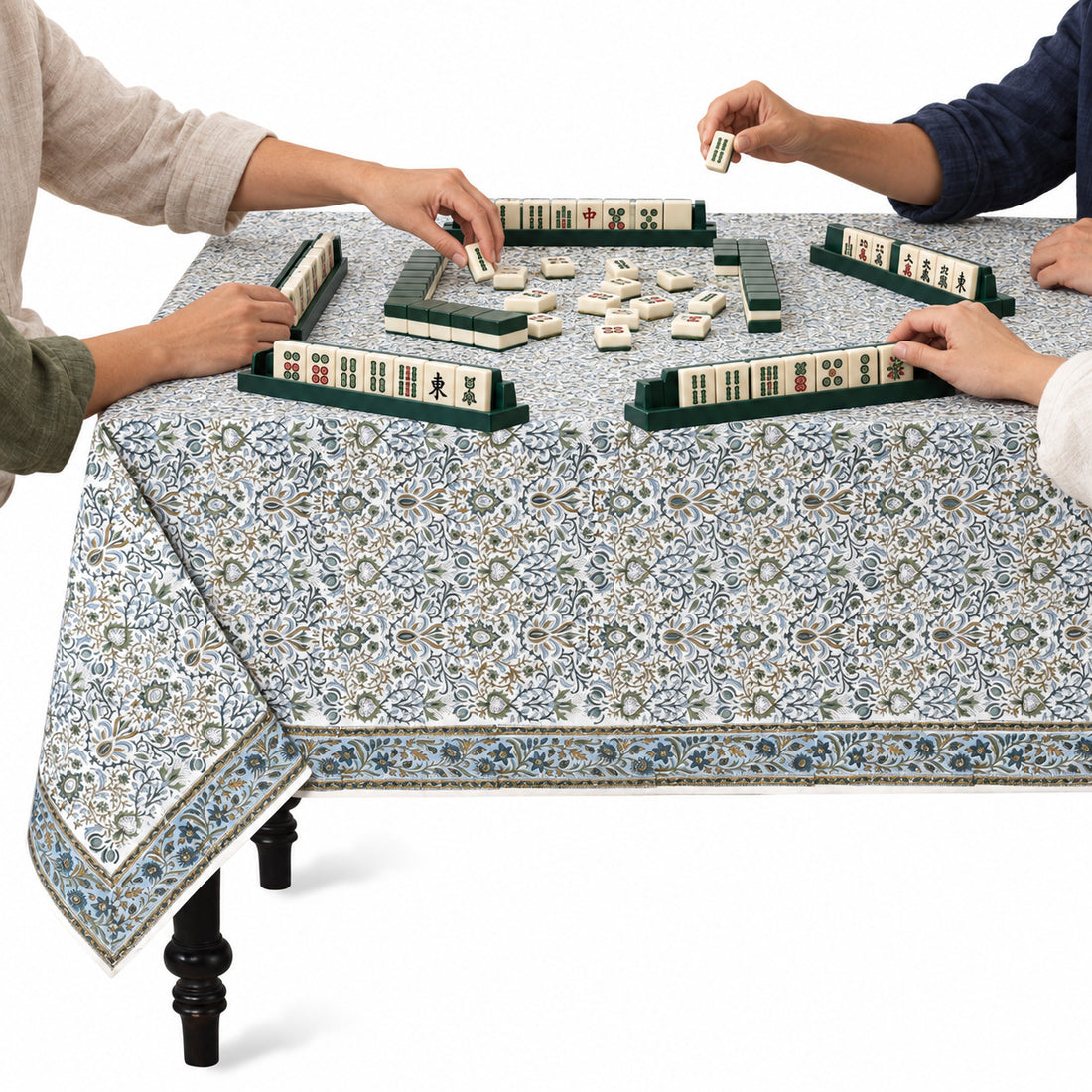 Indigo Blue Square & Rectangle Tablecloth