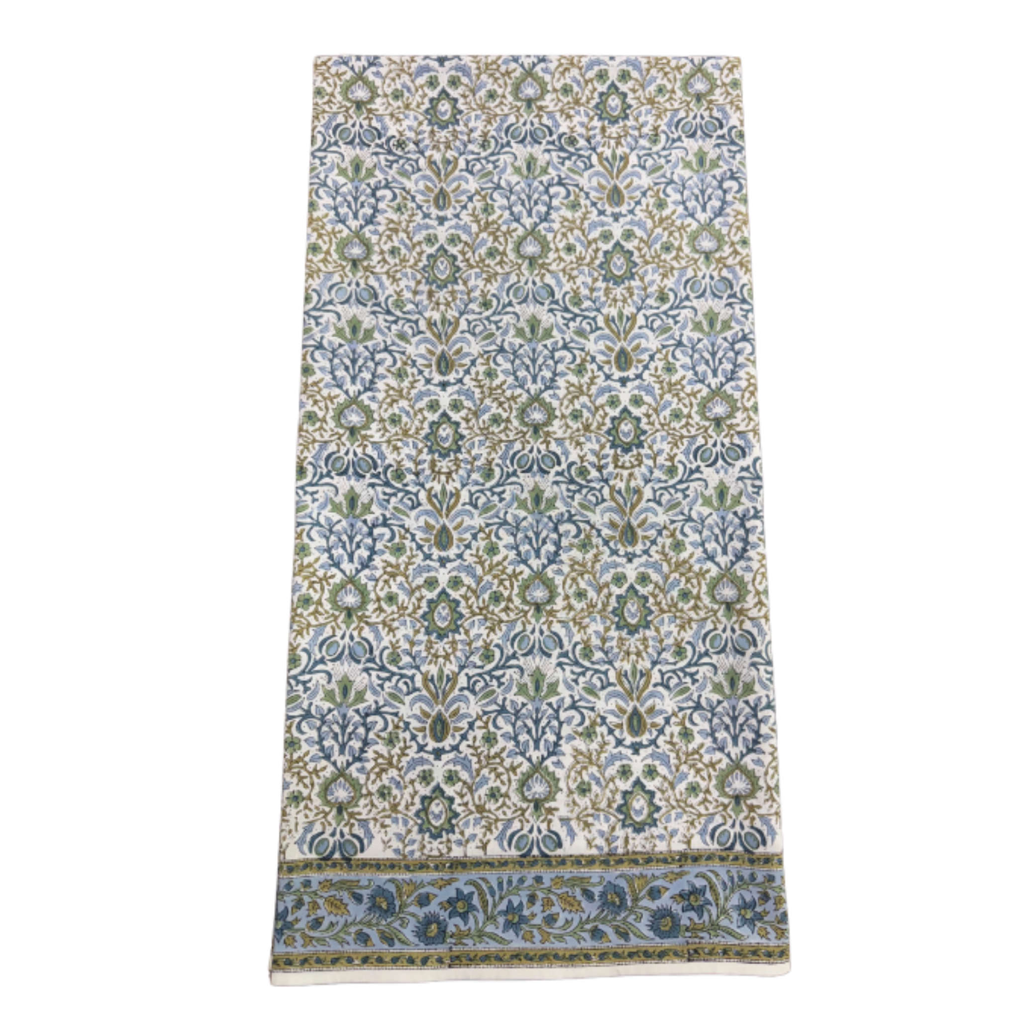 Decorative towel with floral pattern on a white background