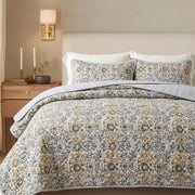 Indigo Floral Quilt