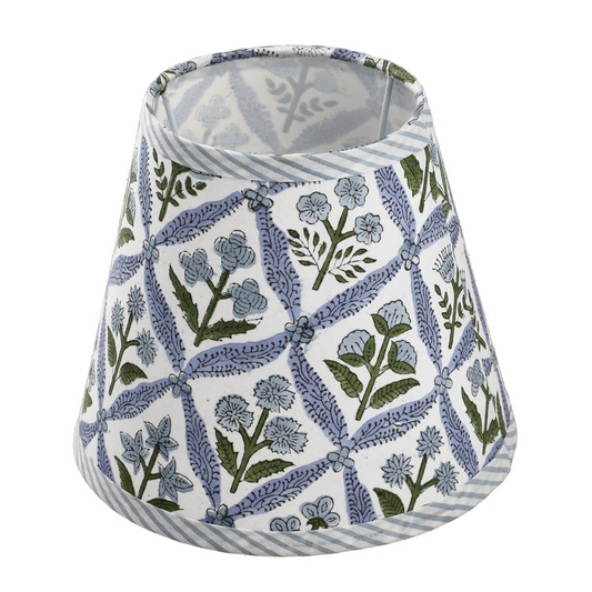Decorative lampshade with floral pattern on a white background