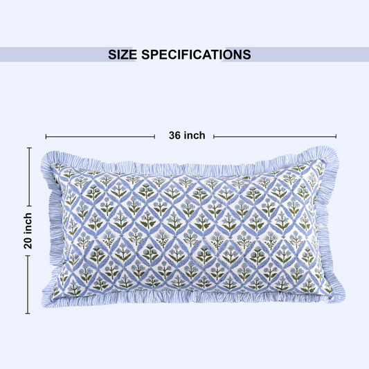 Pillow cover dimensions graphic: 36 inches by 20 inches.