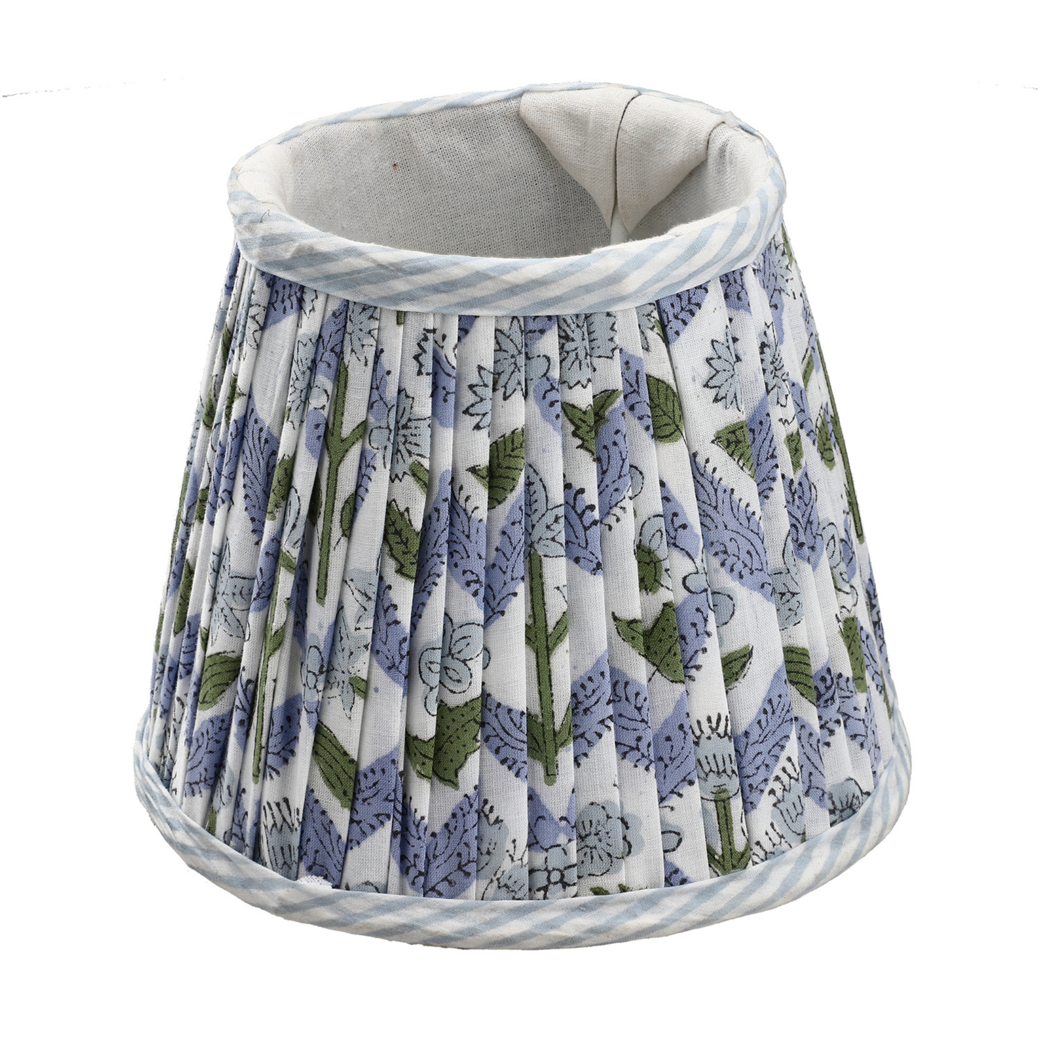 Floral patterned pet bed with a white border on a white background